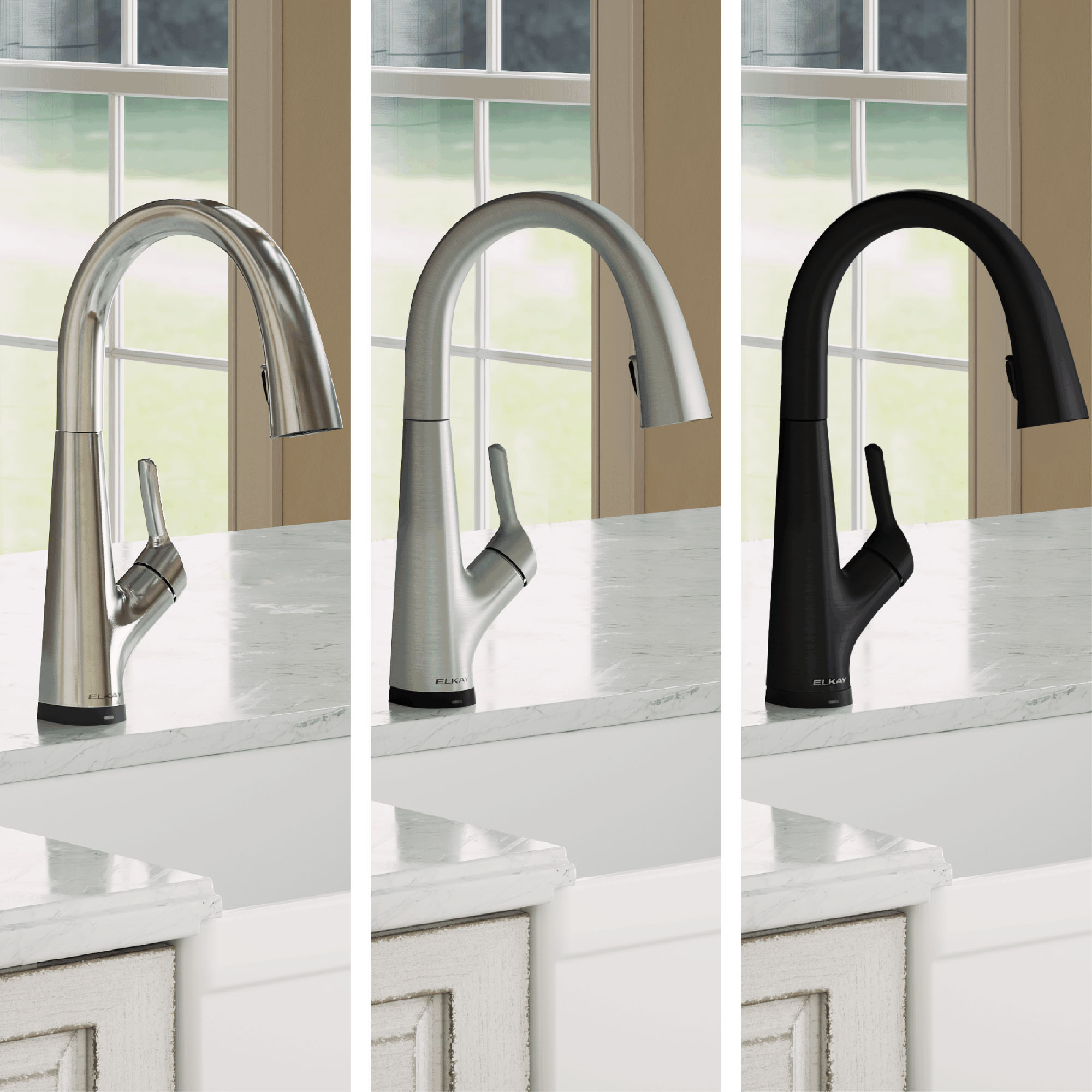 Elkay Avado Lever Handle Pull-down Spray Spout Brass ADA Kitchen Faucet, Chrome - Image 2