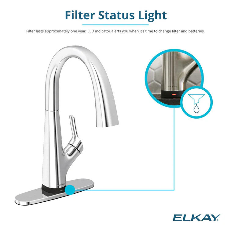 Elkay Avado Lever Handle Pull-down Spray Spout Brass ADA Kitchen Faucet, Chrome - Image 8